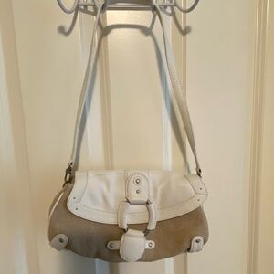 Sigrid Olsen White and Tan Shoulder Bag